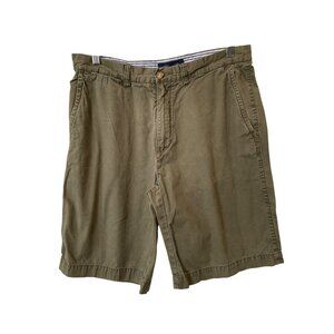 Tommy Hilfiger Shorts Mens Size 34 Chino Khaki Shorts Olive Green Golf